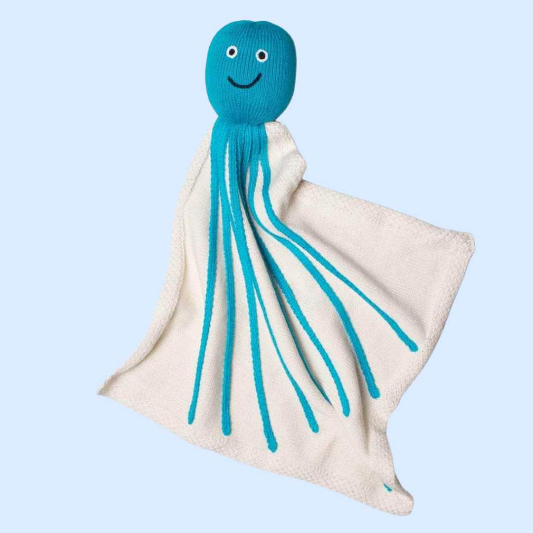 Estella Loveys, Blankets & Accessories Turquoise Octopus Security Blanket | 14" x 14"