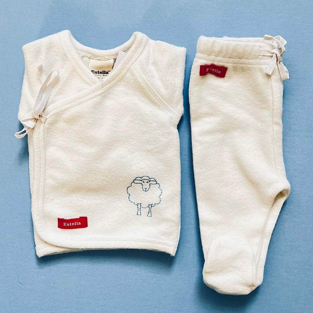 Estella Sheep Dreams Kimono Top and Footie Set