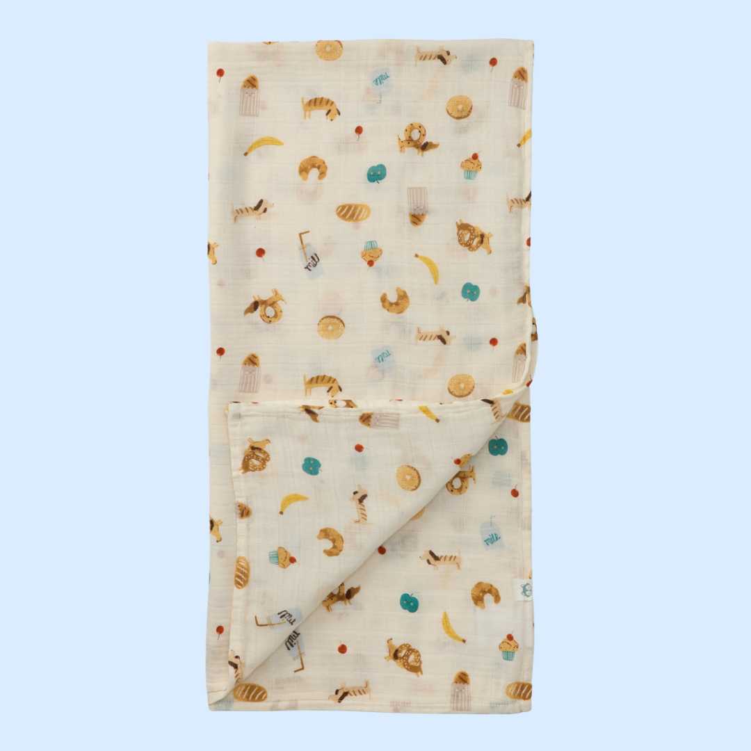 Loulou Lollipop Swaddling Blankets French Breakfast Swaddle Blanket