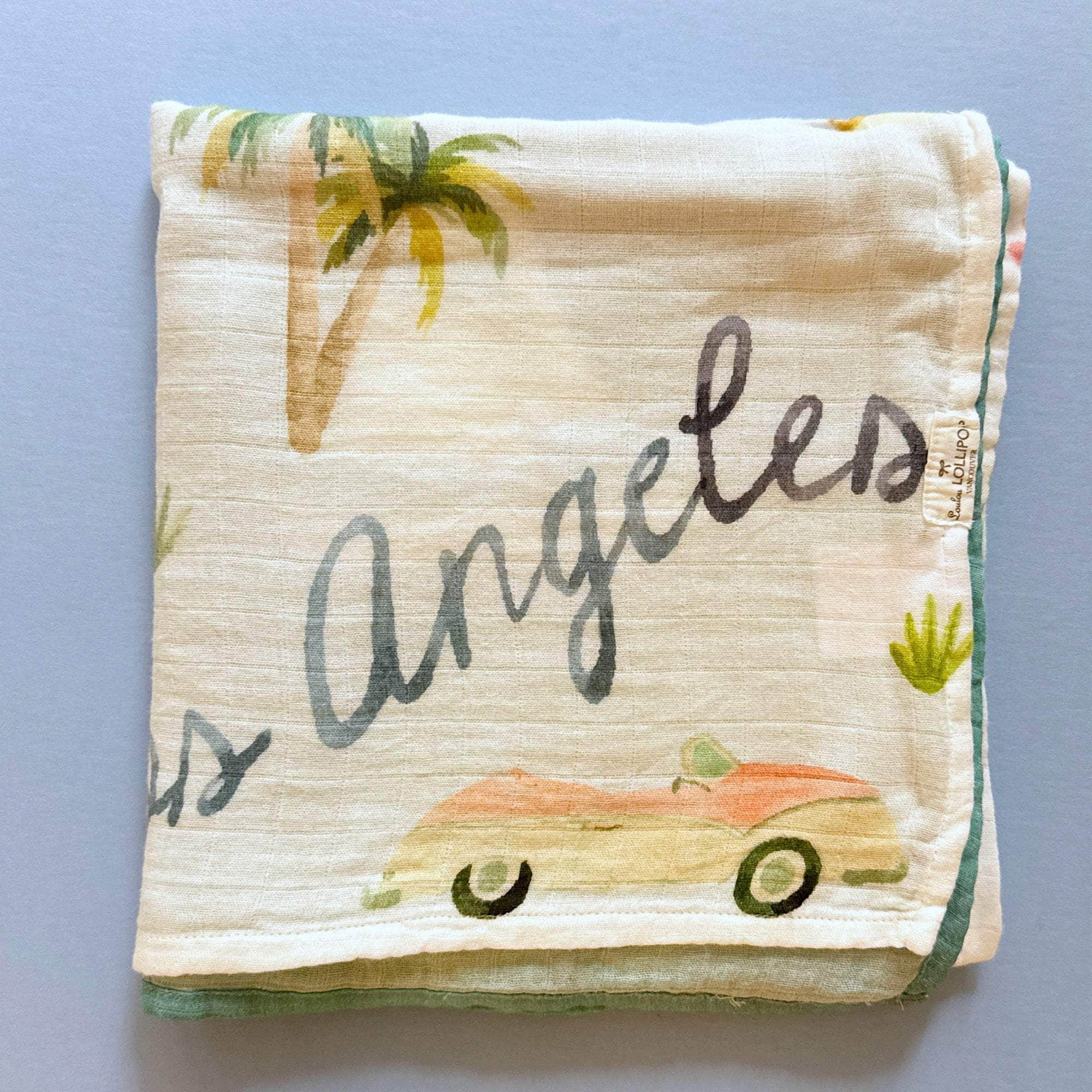 Loulou Lollipop Swaddling Blankets Los Angeles Print Swaddle