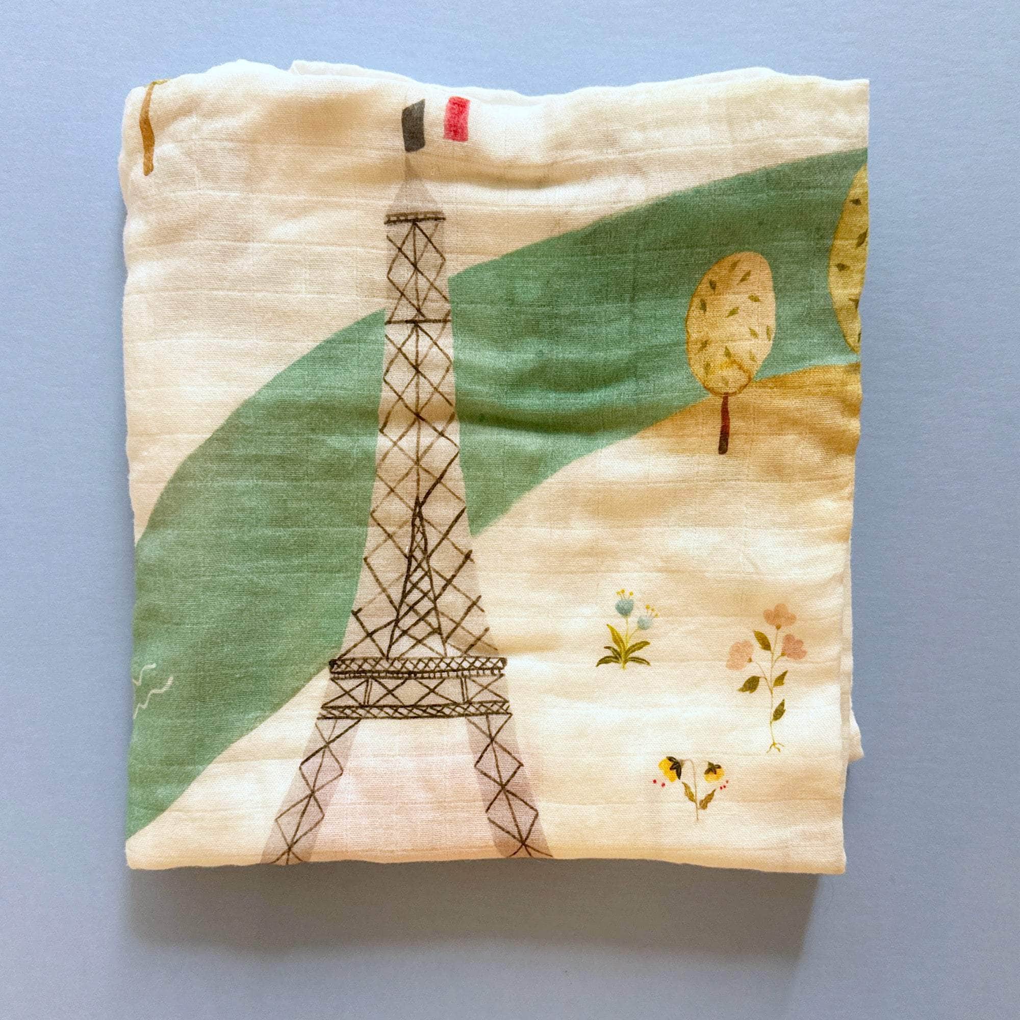 Estella Swaddling Blankets Paris Print Swaddle