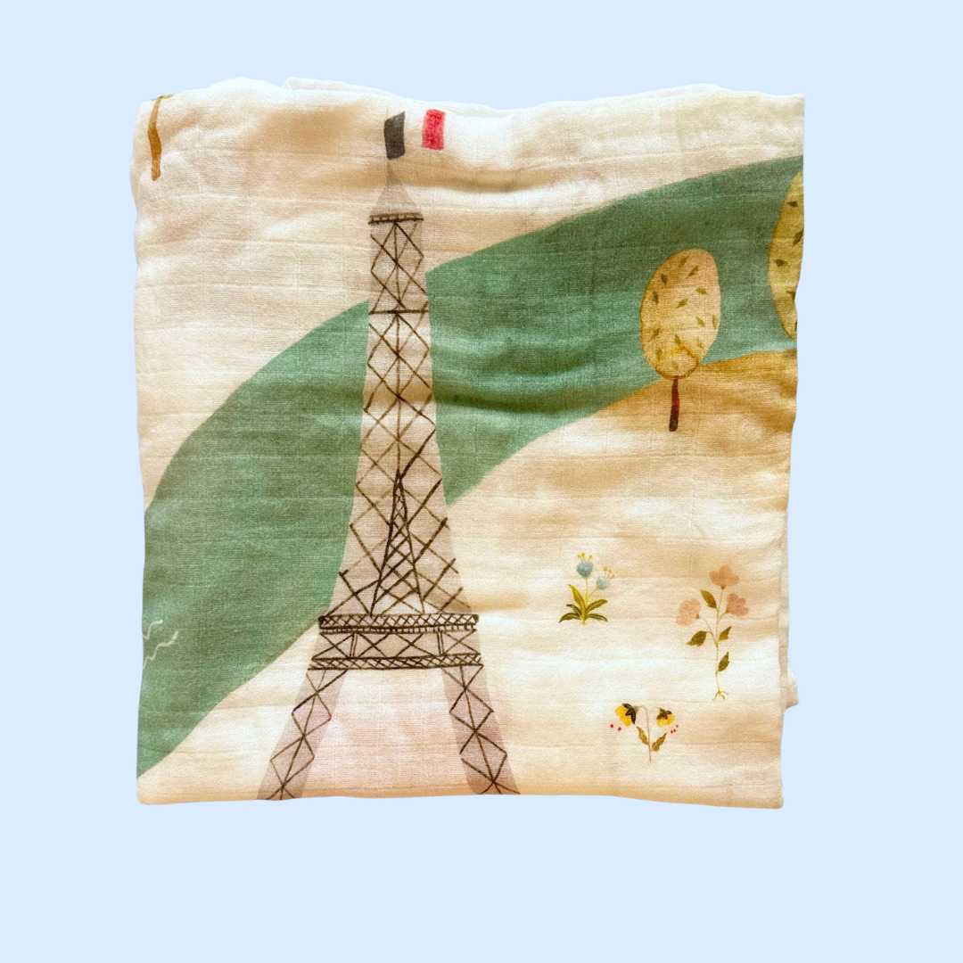 Estella Swaddling Blankets Paris Print Swaddle
