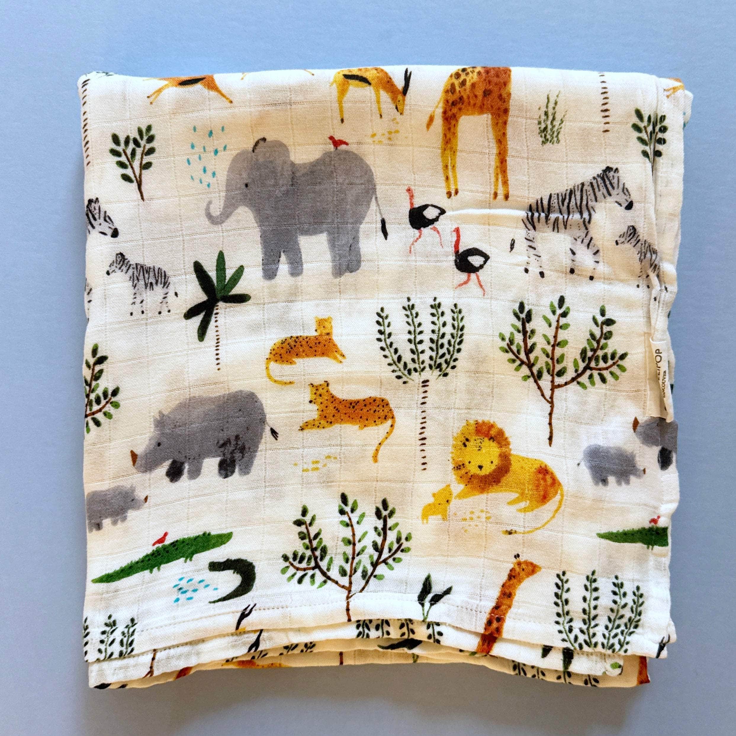Estella Swaddling Blankets Safari Print Swaddle