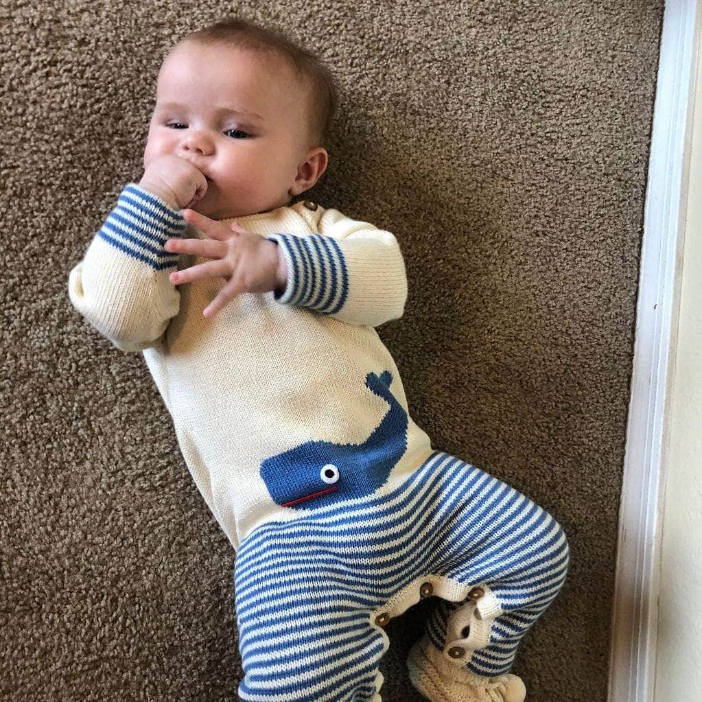 Estella Baby Clothes Organic Whale Knitted Romper