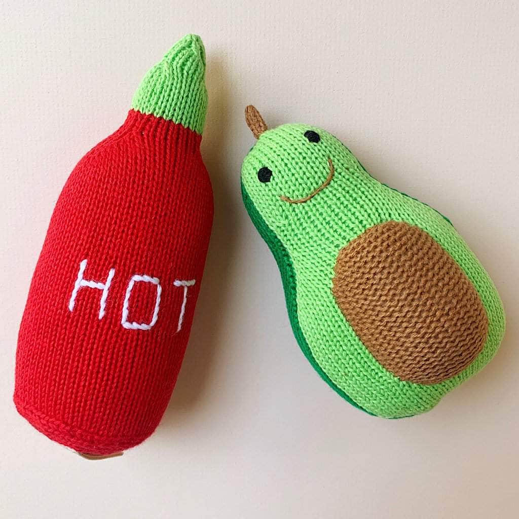 Baby Gift Set - Hot Sauce & Avocado Rattles