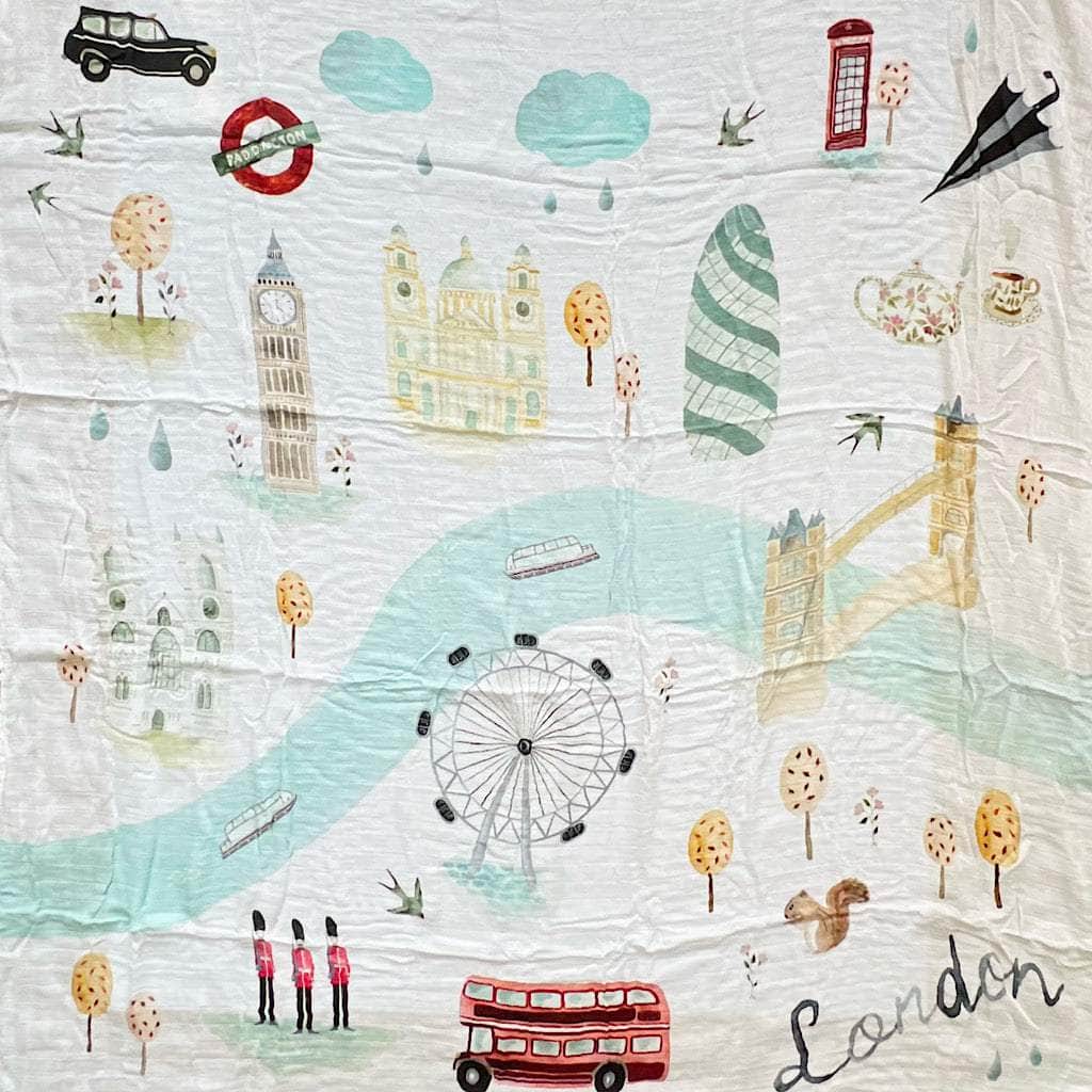 Estella Swaddling Blankets London Print Swaddle