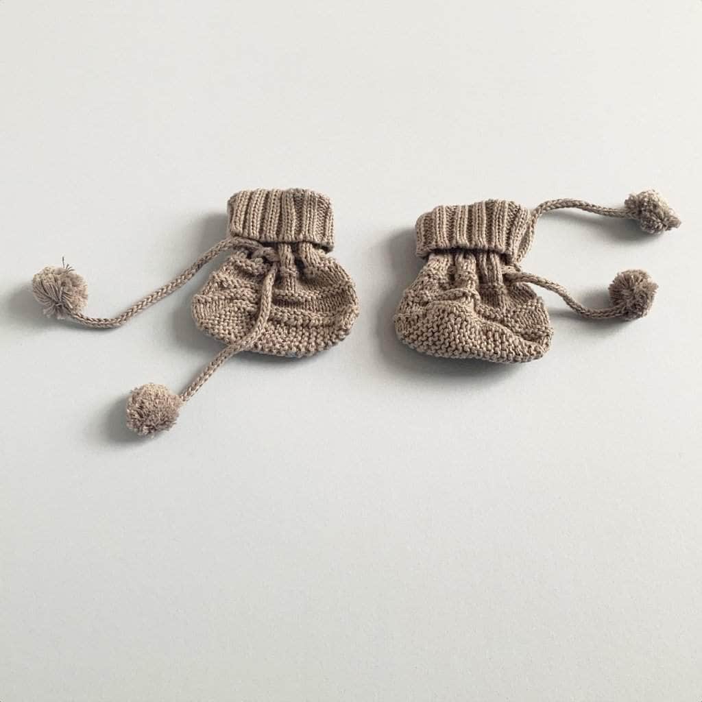 Estella Knitted Booties Grey Baby Booties