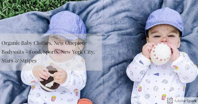Organic Baby Clothes, New Onepiece Bodysuits - Food, Sports, New York City, Stars & Stripes