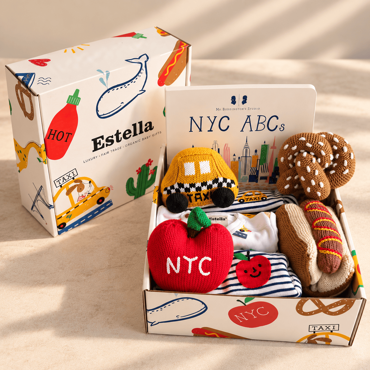 Newborn baby gifts — Estella NYC embroidered baby gift set