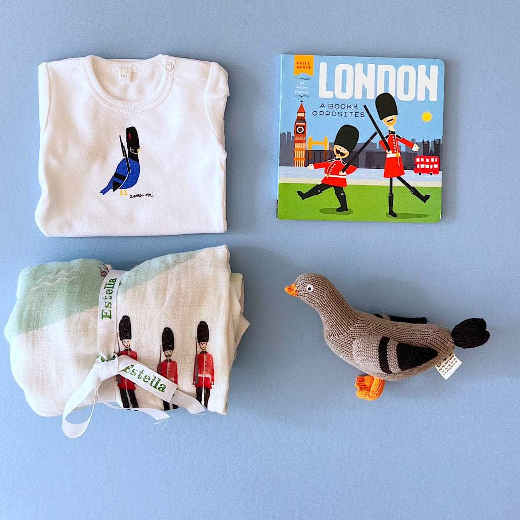 London Baby Adventure Gift Set - Swaddle, Book, Rattle & Onesie - {{variant_option_1}}