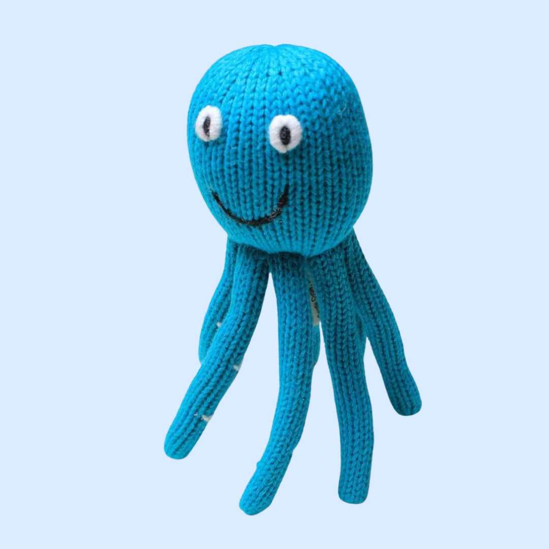 Estella Animal Rattles Turquoise Octopus Rattle