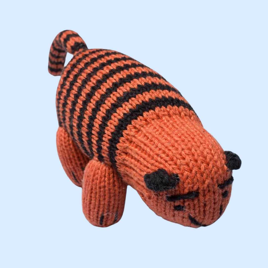 Shop Organic Tiger Rattle - Baby Toys | Estella
