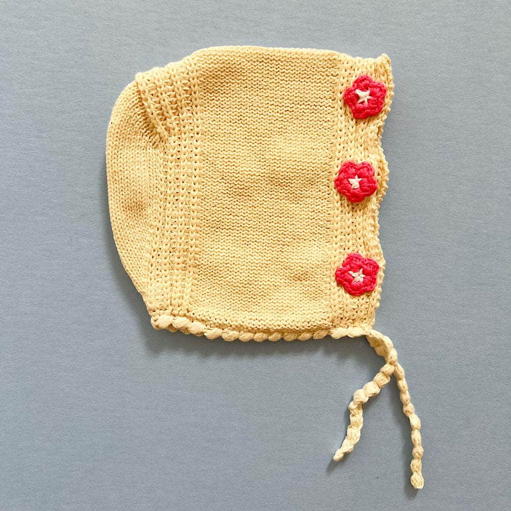 Hand store Embroidered Baby Bonnet