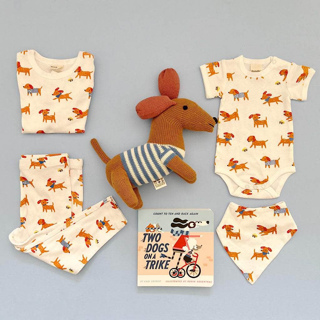 Estella Baby Clothes Doggie Delight: Sibling PJs, Toy, Book & Bib Bundle