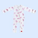 Hippo Embroidered Zip Baby Romper