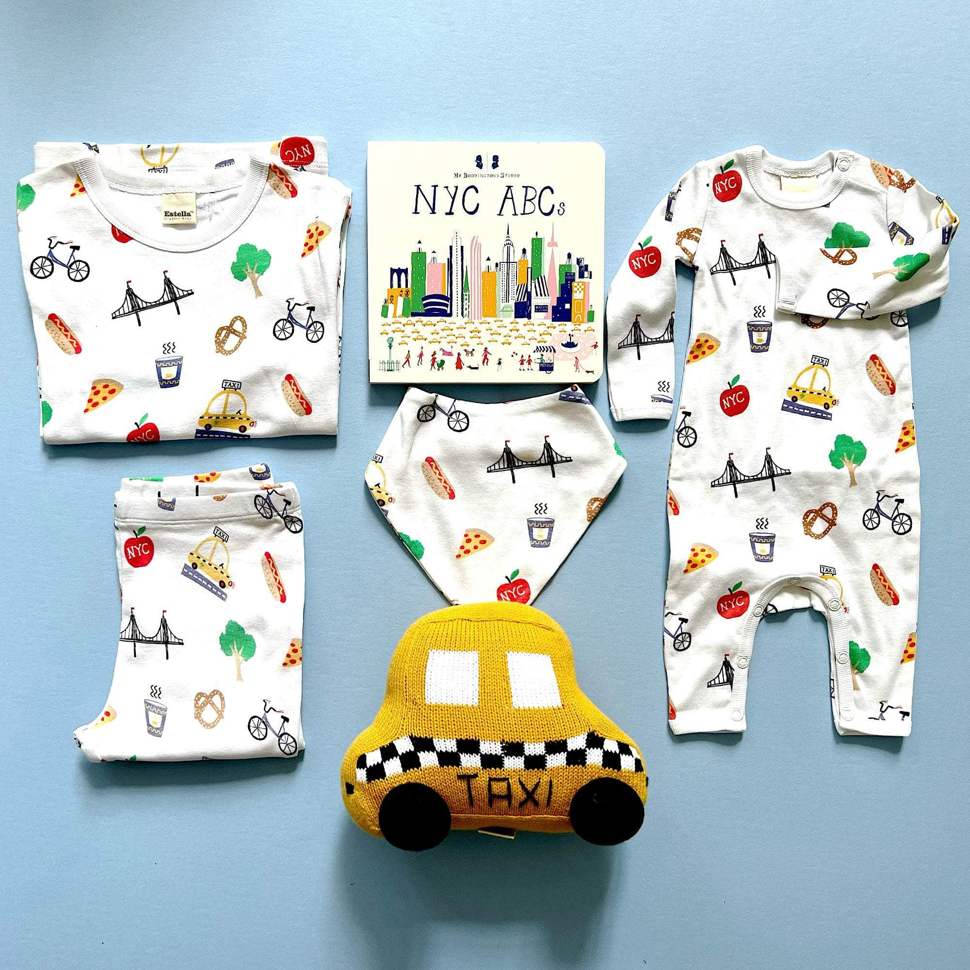 Estella Baby Clothes NYC Print Sibling Pajama Gift Set