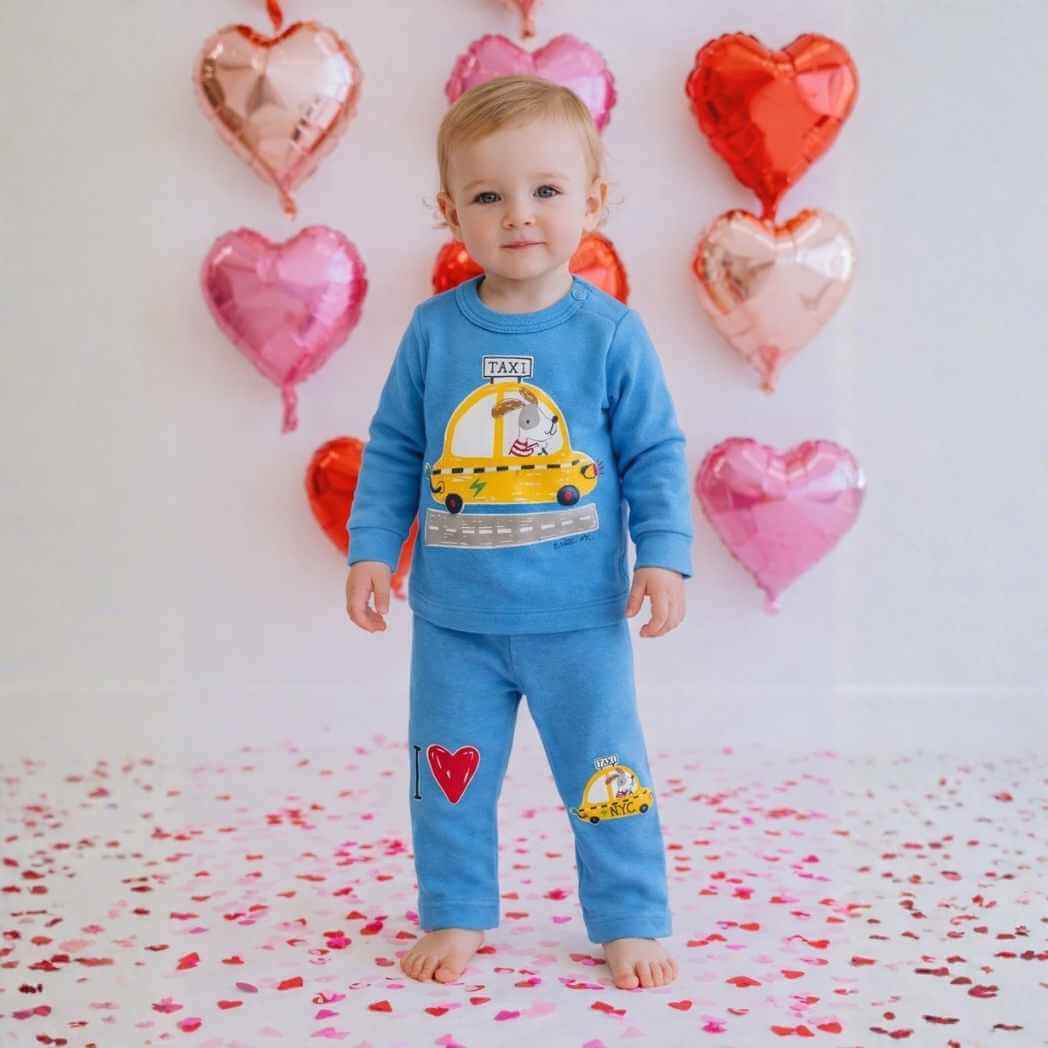NYC Taxi Pajama Set for Baby & Toddler | Organic Cotton | Estella