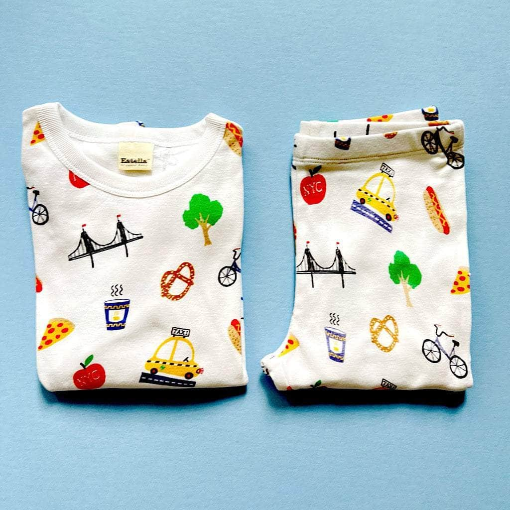 Estella Baby Clothes NYC Print Pajamas Set