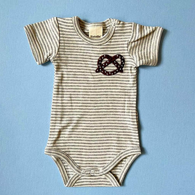 Pretzel Embroidered Organic Cotton Baby Bodysuit - {{variant_option_1}}