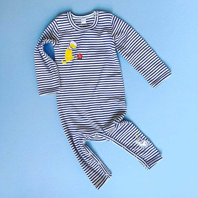 Striped Puppy Love Organic Romper - {{variant_option_1}}