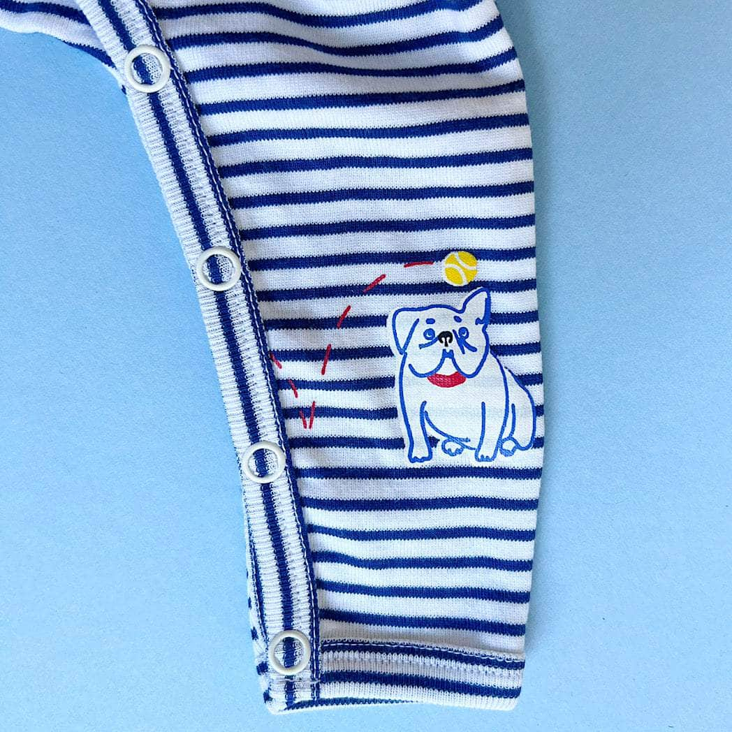 Striped Puppy Love Organic Romper - {{variant_option_1}}