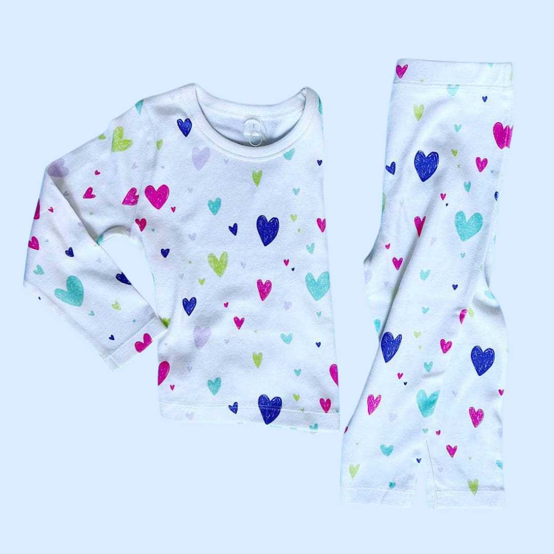 Estella Baby Clothes Sweethearts Print Sibling Pajamas Gift Set