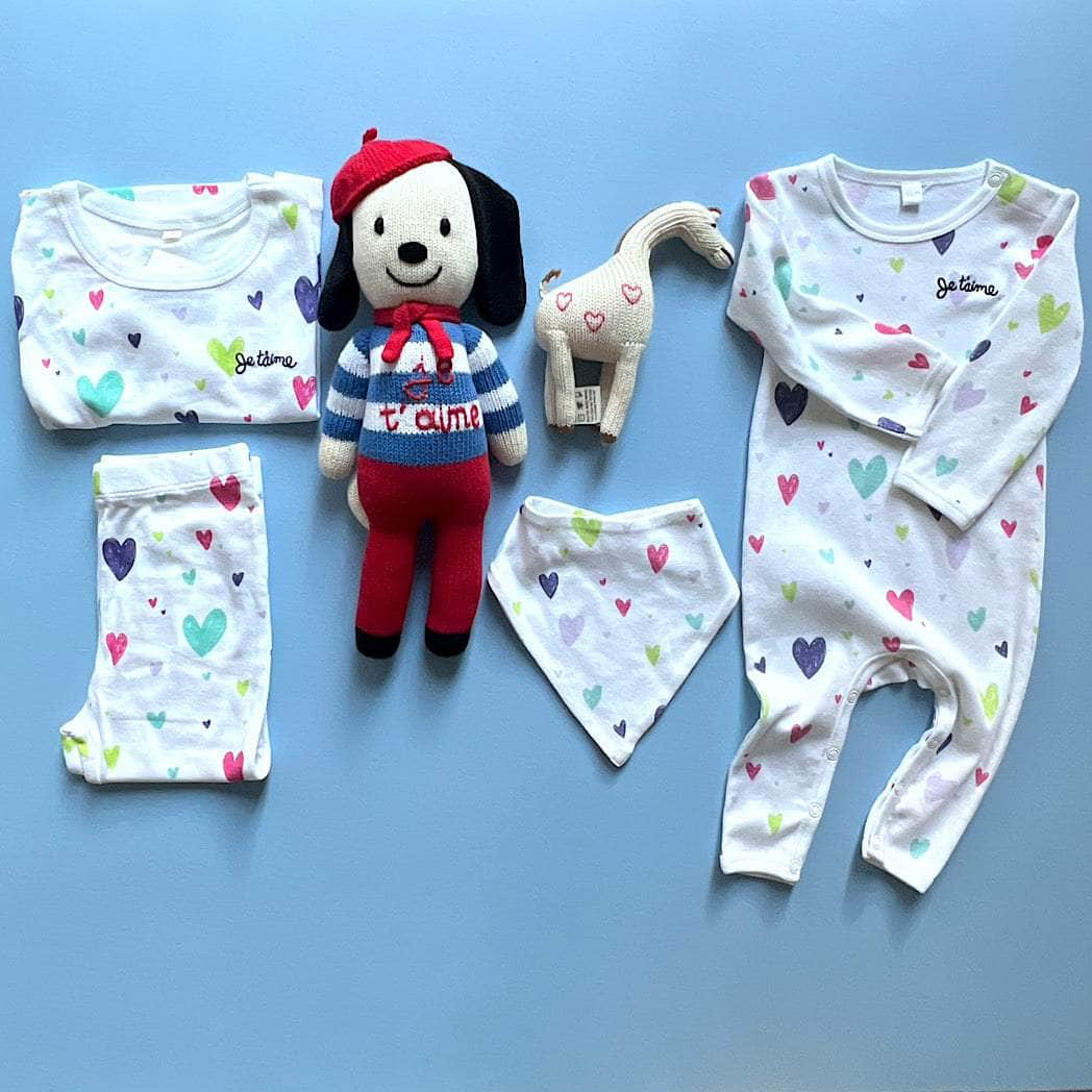 Estella Baby Clothes Sweethearts Print Sibling Pajamas Gift Set