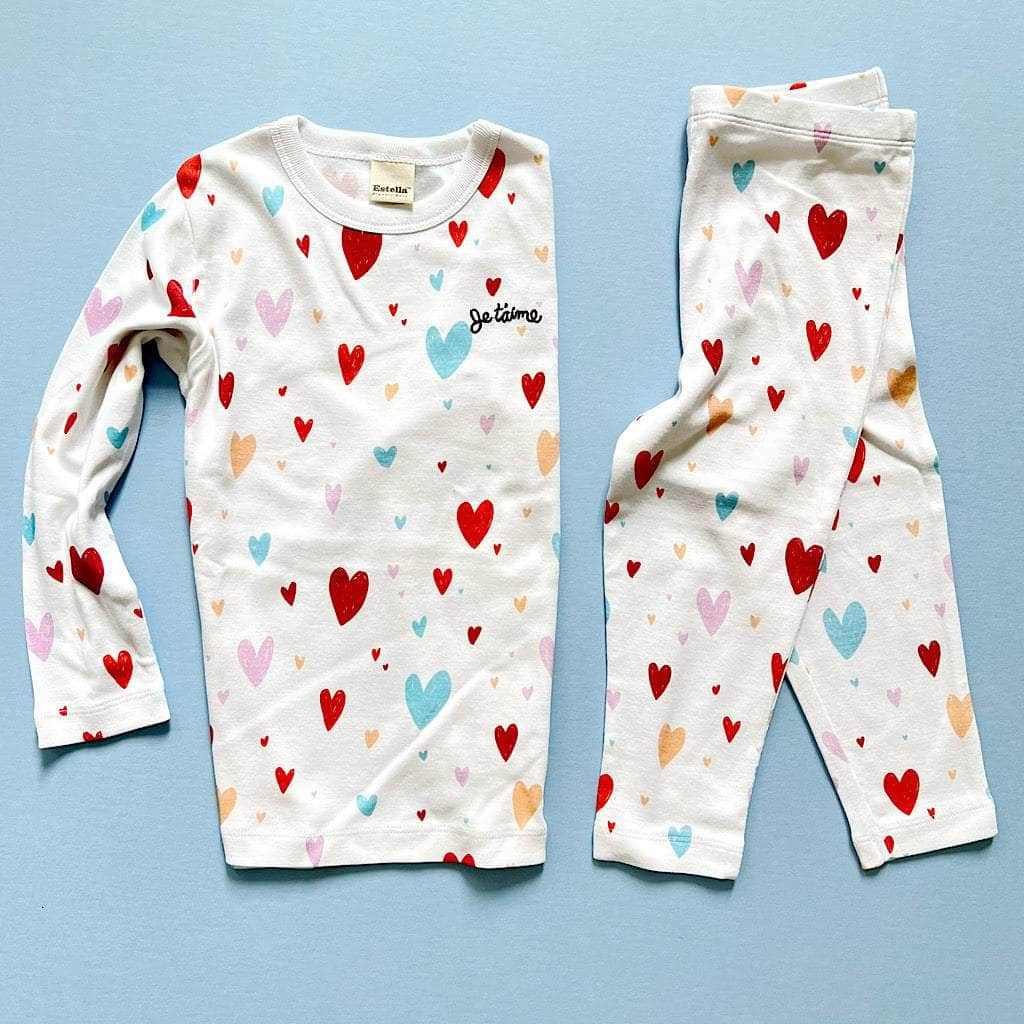 Estella Baby Clothes Heart Print Pajamas Set