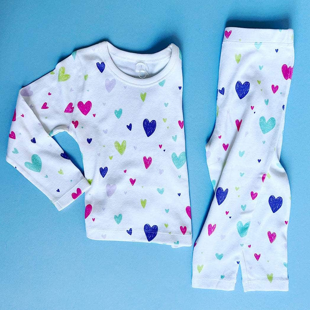 Estella Baby Clothes Heart Print Pajamas Set