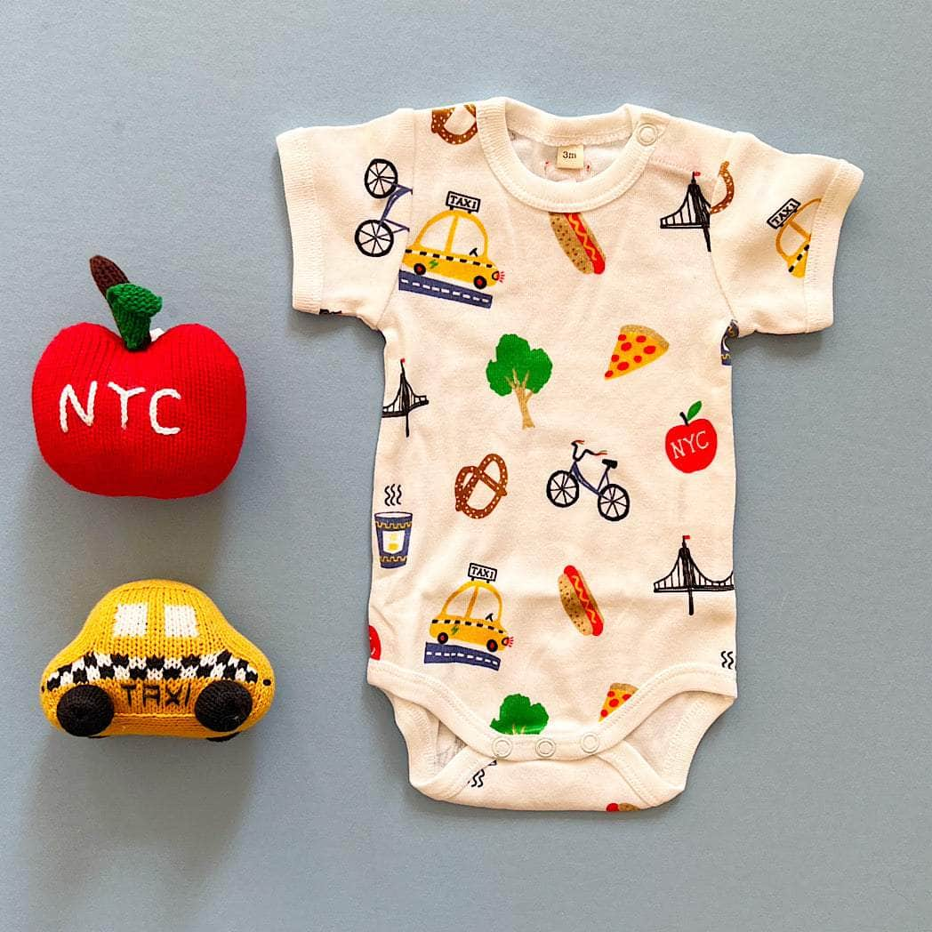 Estella Baby Gift Sets NYC Print Bodysuit & Rattle Set