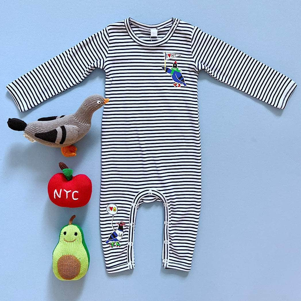 City Adventure Baby Gift Set - Organic Romper & NYC/LA-Themed Rattles - {{variant_option_1}}