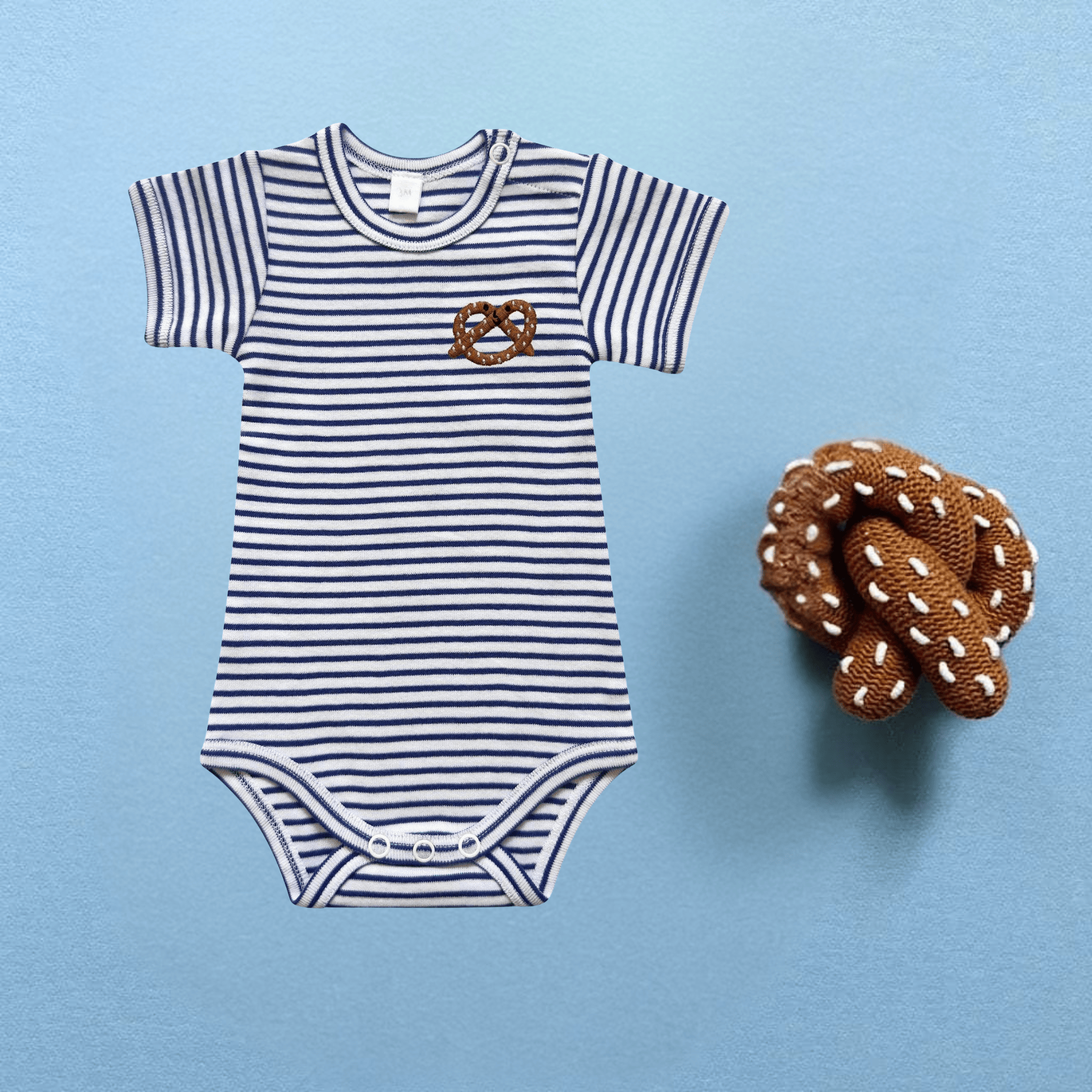 Estella Baby Gift Sets Happy Pretzel / 0-3 M Food Onesie & Rattle Set