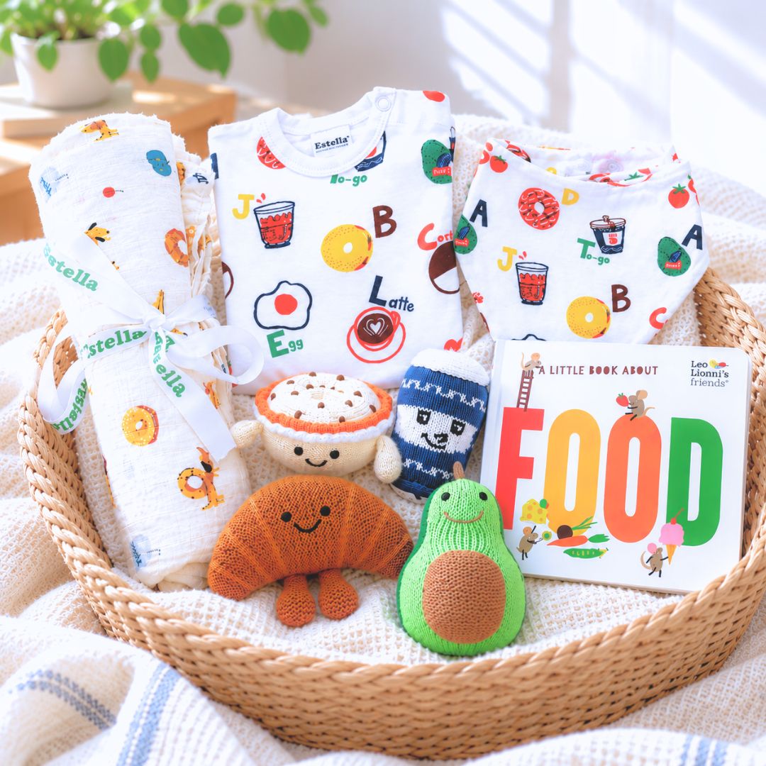 Estella Baby Gift Sets Foodie Baby Gift Set: Bodysuit, Bib, Swaddle & 4 Rattles
