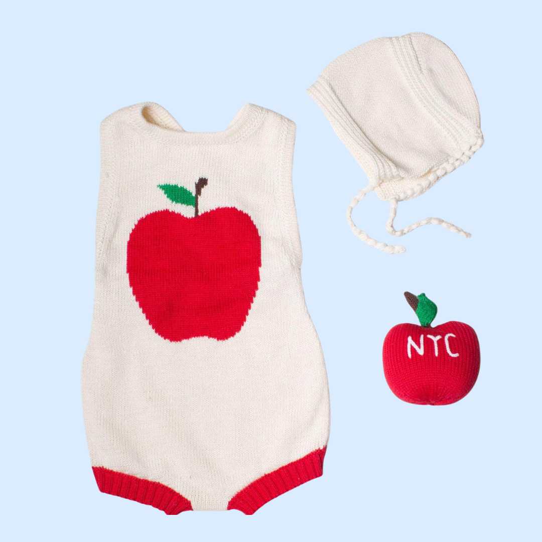 Estella Baby Gift Sets Apple Knitted Bodysuit Set for Foodies