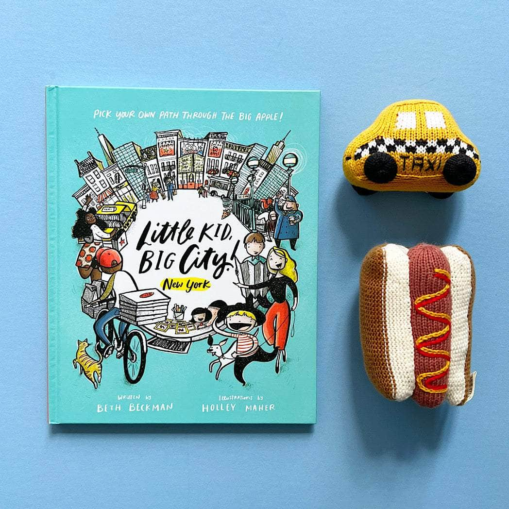 New York Baby Gift Set - "Little Kid, Big City", Organic Newborn Rattle Toys | Taxi and Hot Dog - {{variant_option_1}}