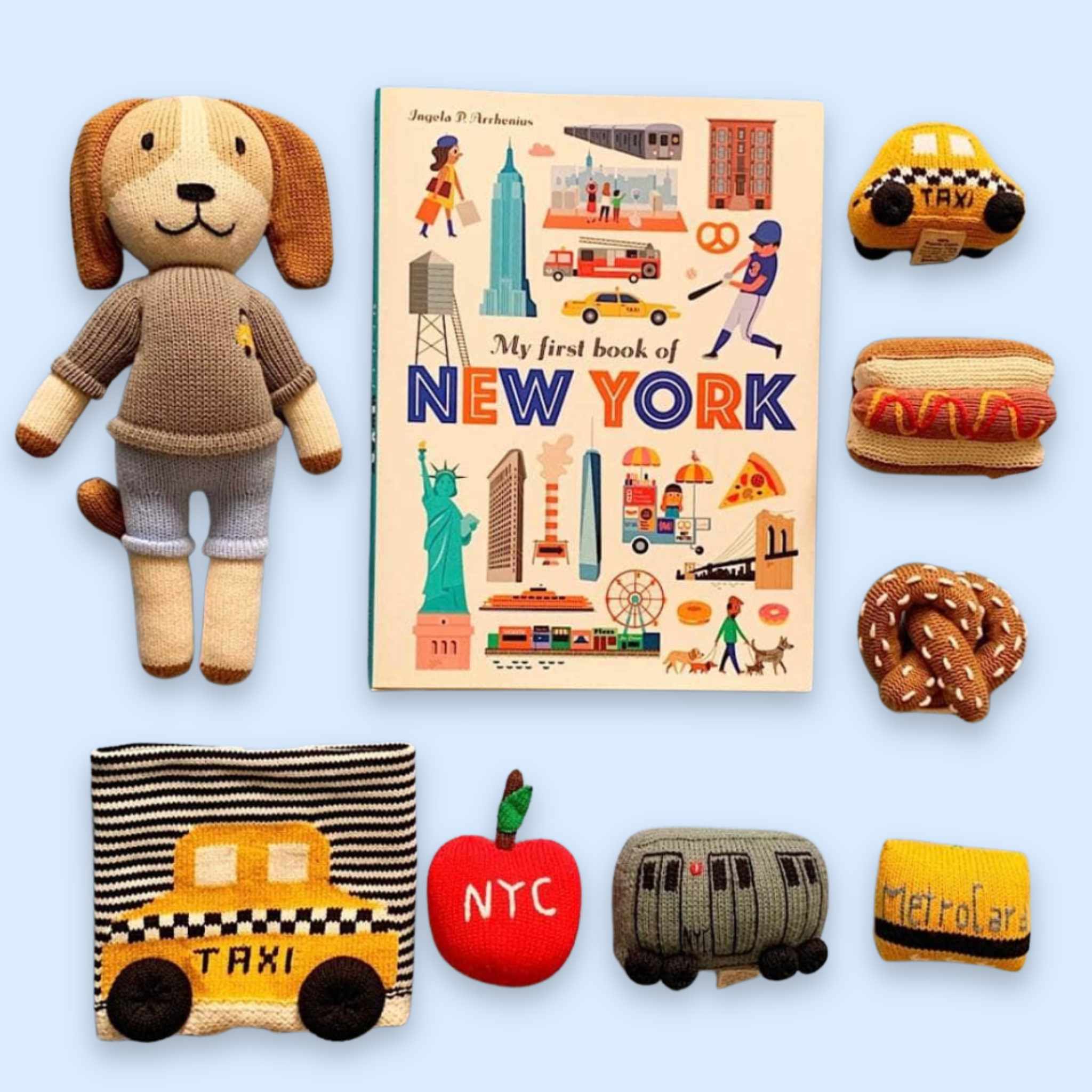 Estella Baby Gift Sets NYC Book, Plush Toy, Lovey & Rattle Set