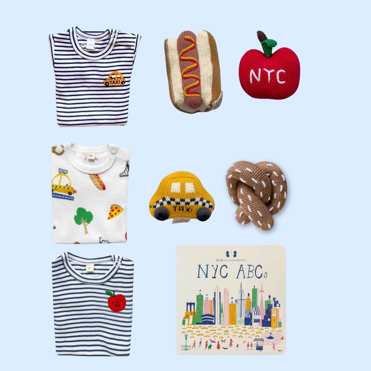Estella Baby Gift Sets NYC Embroidered Baby Gift Set: Bodysuits, Rattles & Book