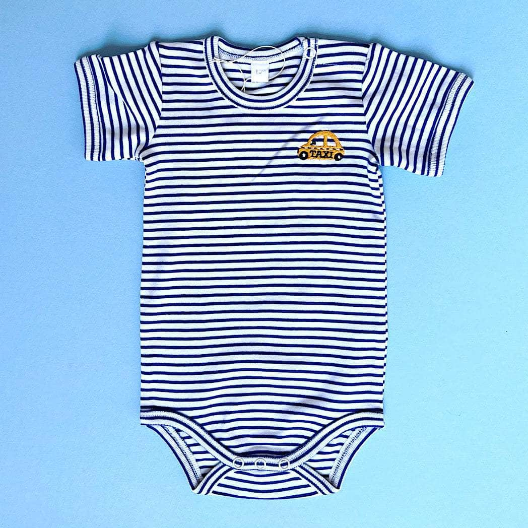 Taxi Embroidery Organic Cotton Baby Bodysuit - {{variant_option_1}}