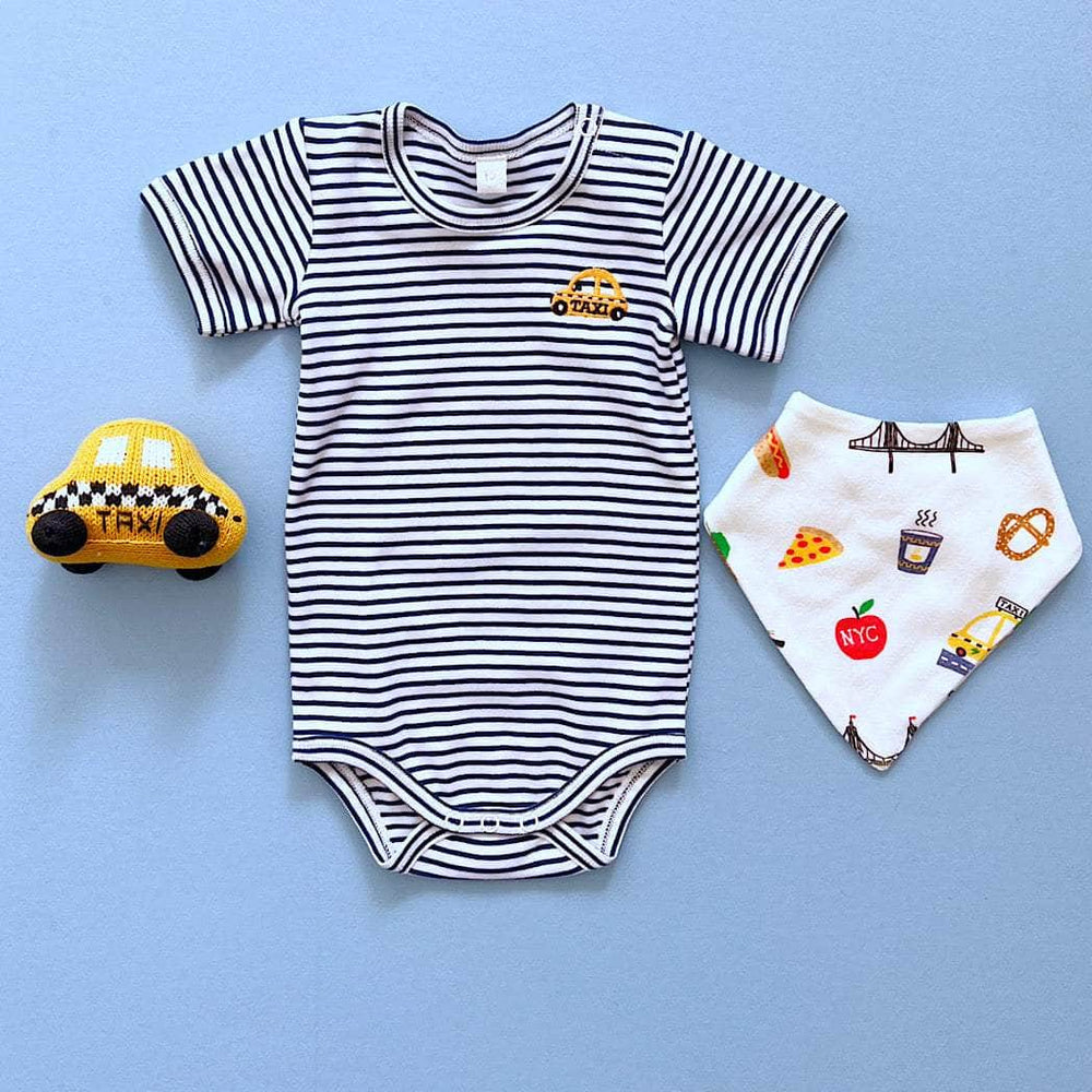 NYC Taxi Baby Gift Set - Organic Taxi Onesie, City Bib, and Taxi Rattle - {{variant_option_1}}