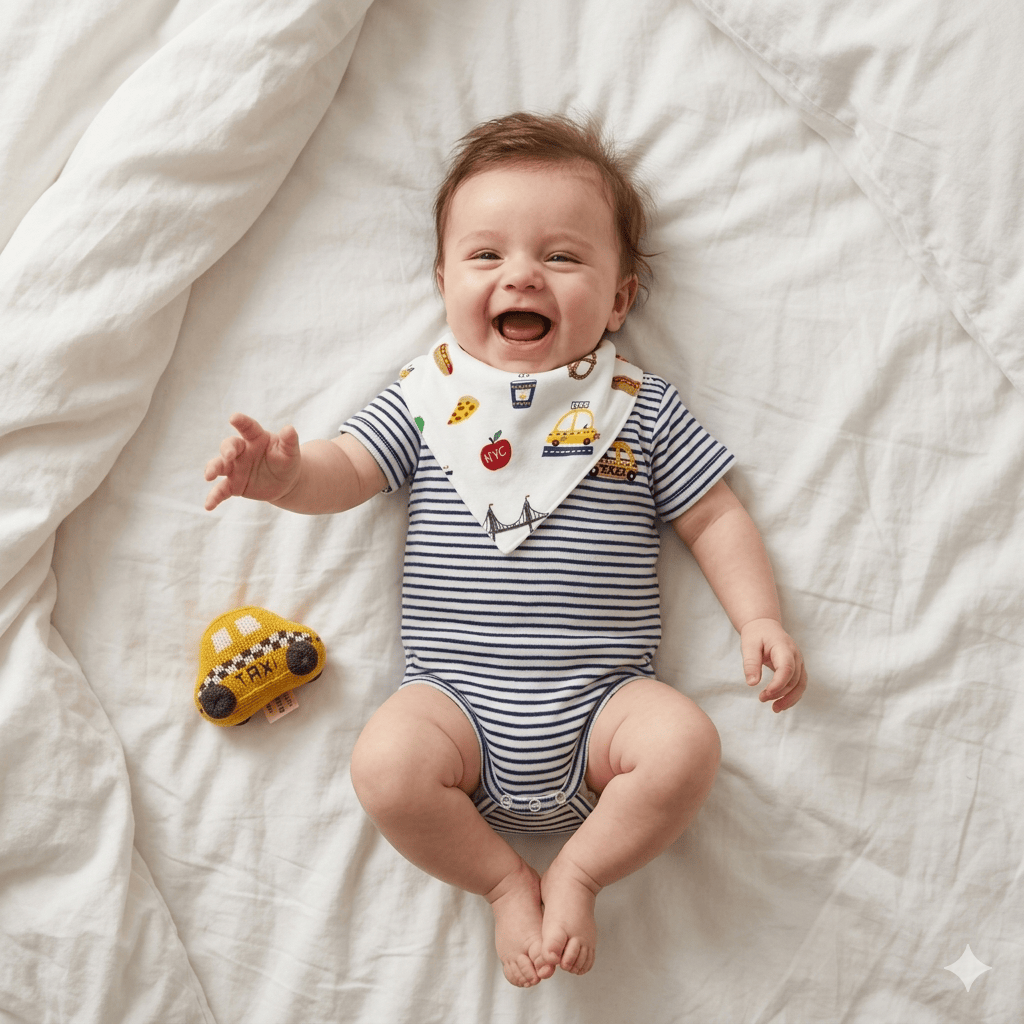 Estella Baby Gift Sets NYC Taxi Bodysuit Rattle & Bib Set