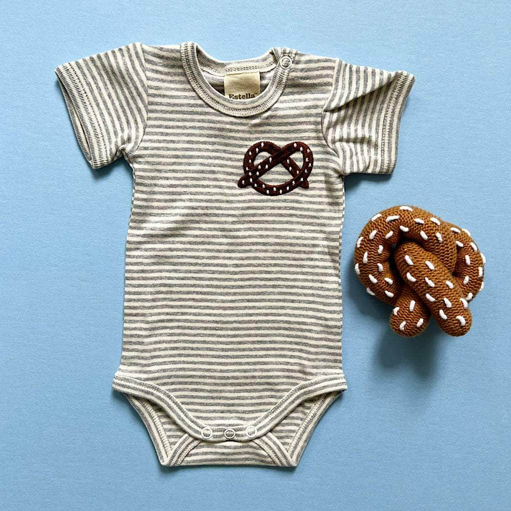 Estella Baby Gift Sets Happy Pretzel / 0-3 M Food Onesie & Rattle Set