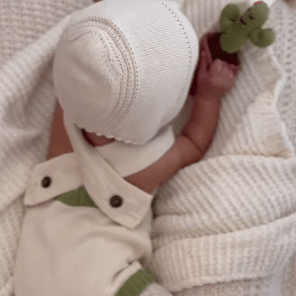 Organic Baby Gift Set - Handmade Newborn Romper, Bonnet & Rattle Toy | Cactus - {{variant_option_1}}