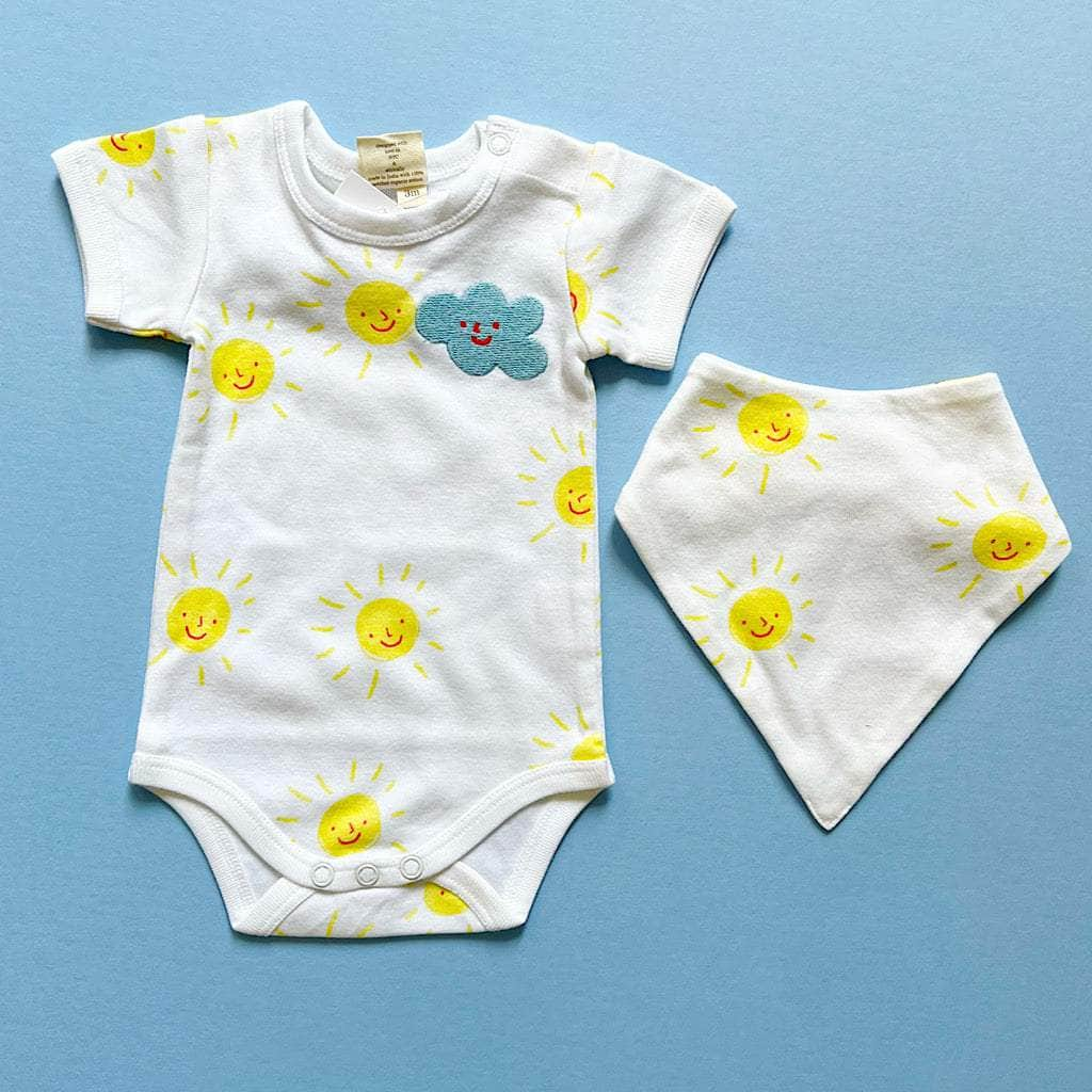 Estella Sunshine Baby Onesie and Bib