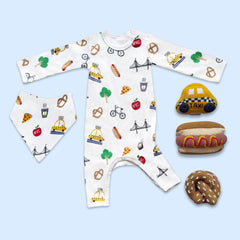 Urban Tot NYC Baby Gift Set: Bodysuit, Bib & 3 Rattles
