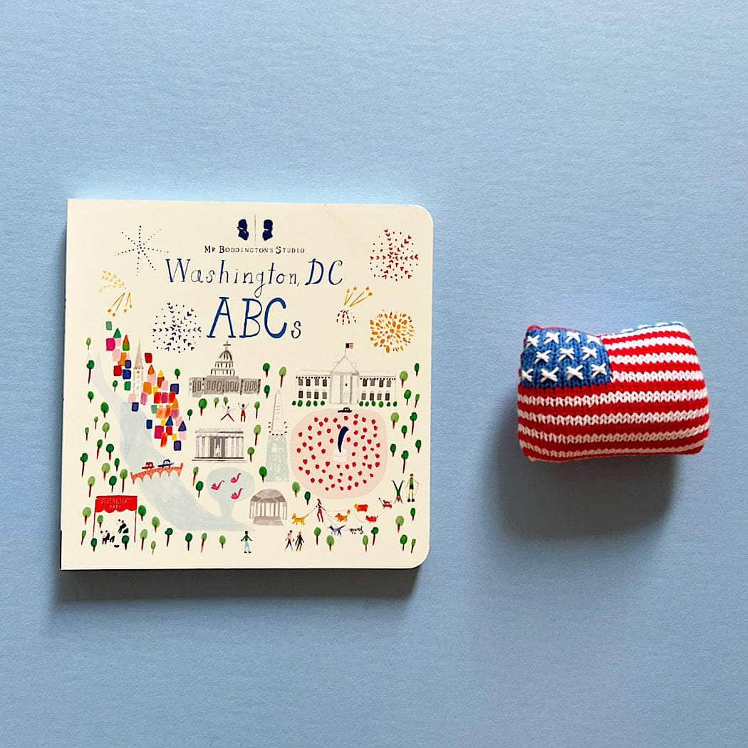 Washington DC Baby Gift Set – Flag Rattle & ABCs Board Book - {{variant_option_1}}