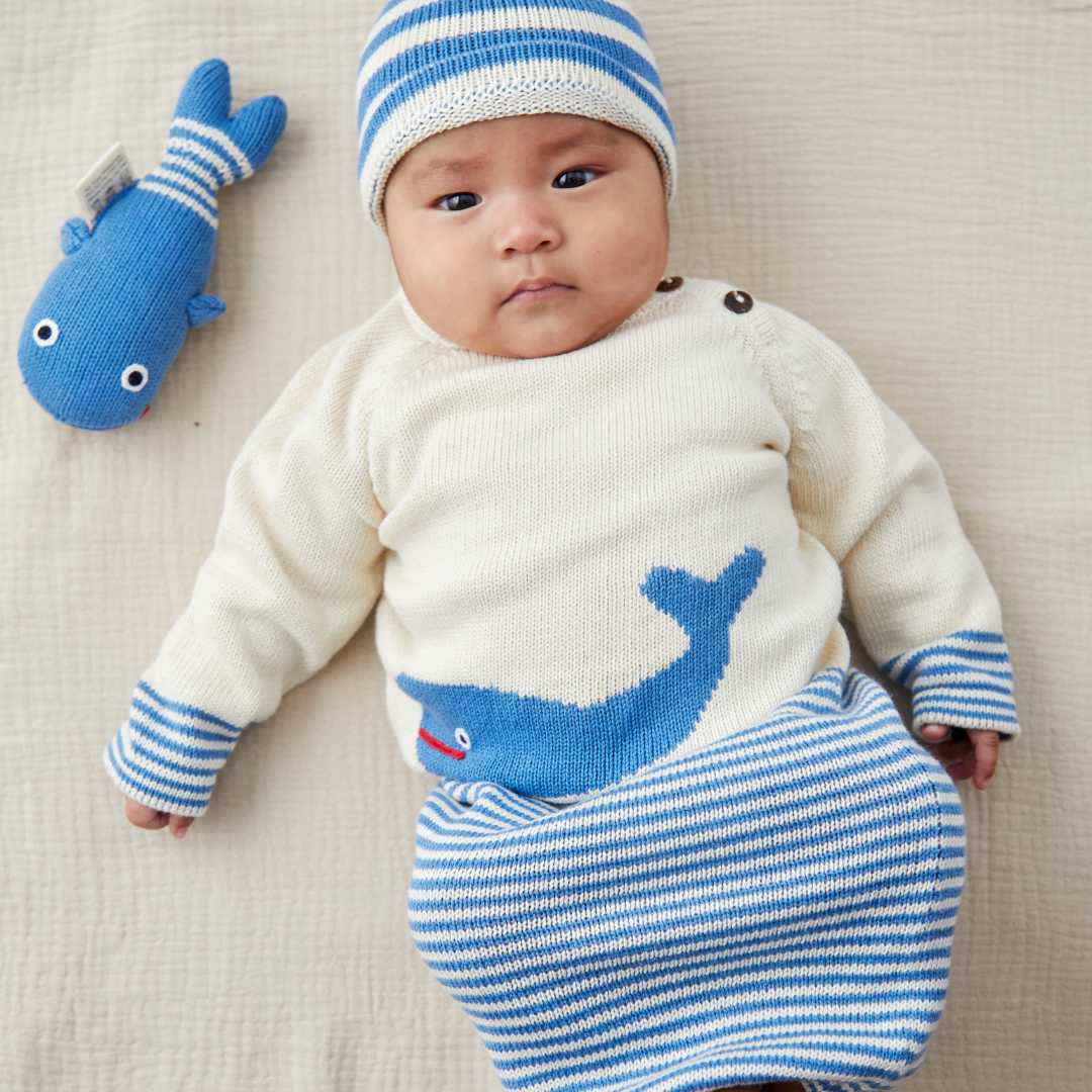 Estella Baby Gowns Whale Knitted Baby Gown