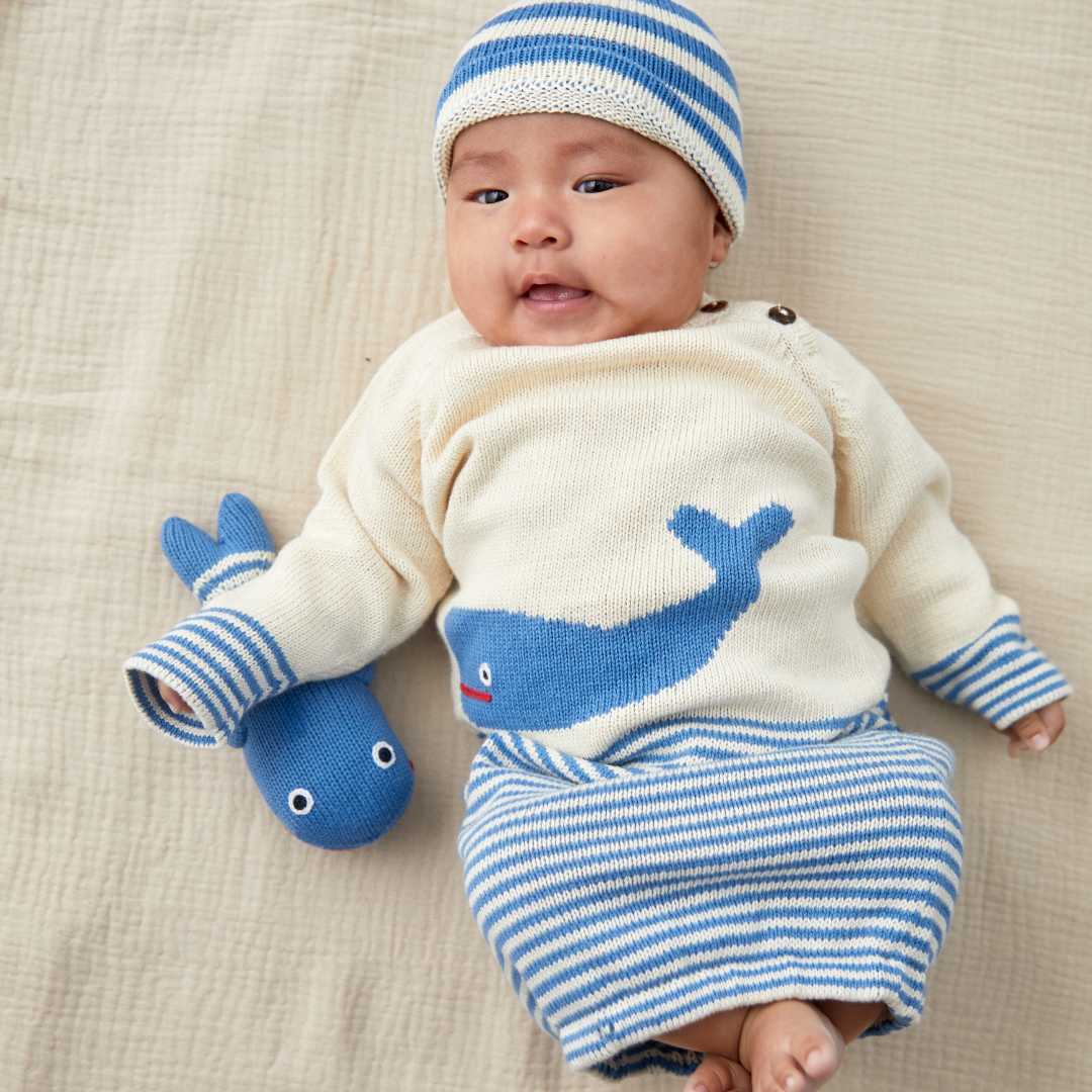 Estella Baby Gowns Whale Knitted Baby Gown