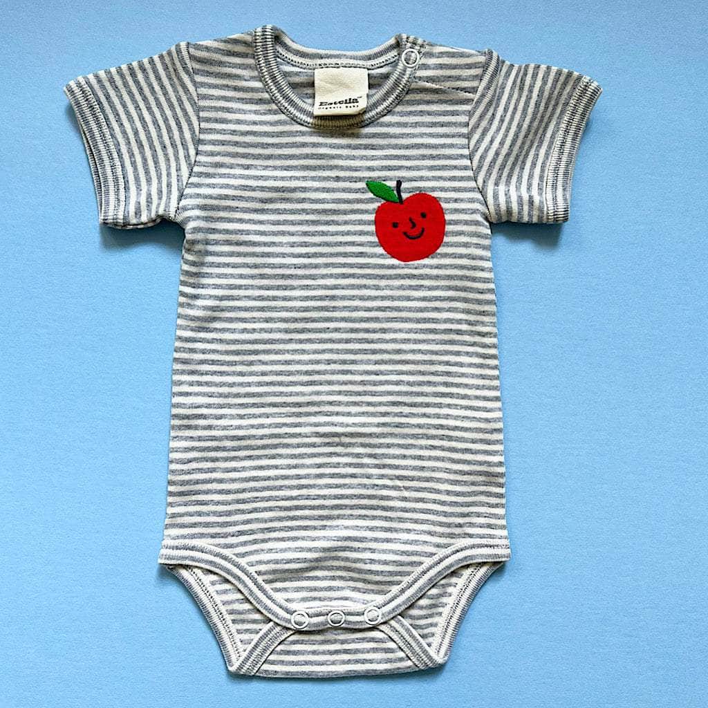 Apple Embroidered Organic Cotton Baby Bodysuit - {{variant_option_1}}