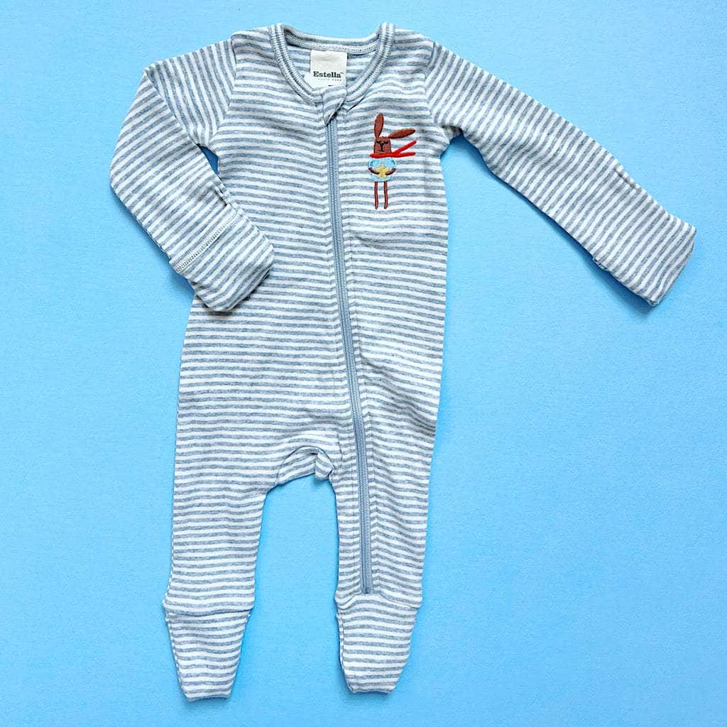 Baby Zip Sleeper-Bunny Embroidery - {{variant_option_1}}