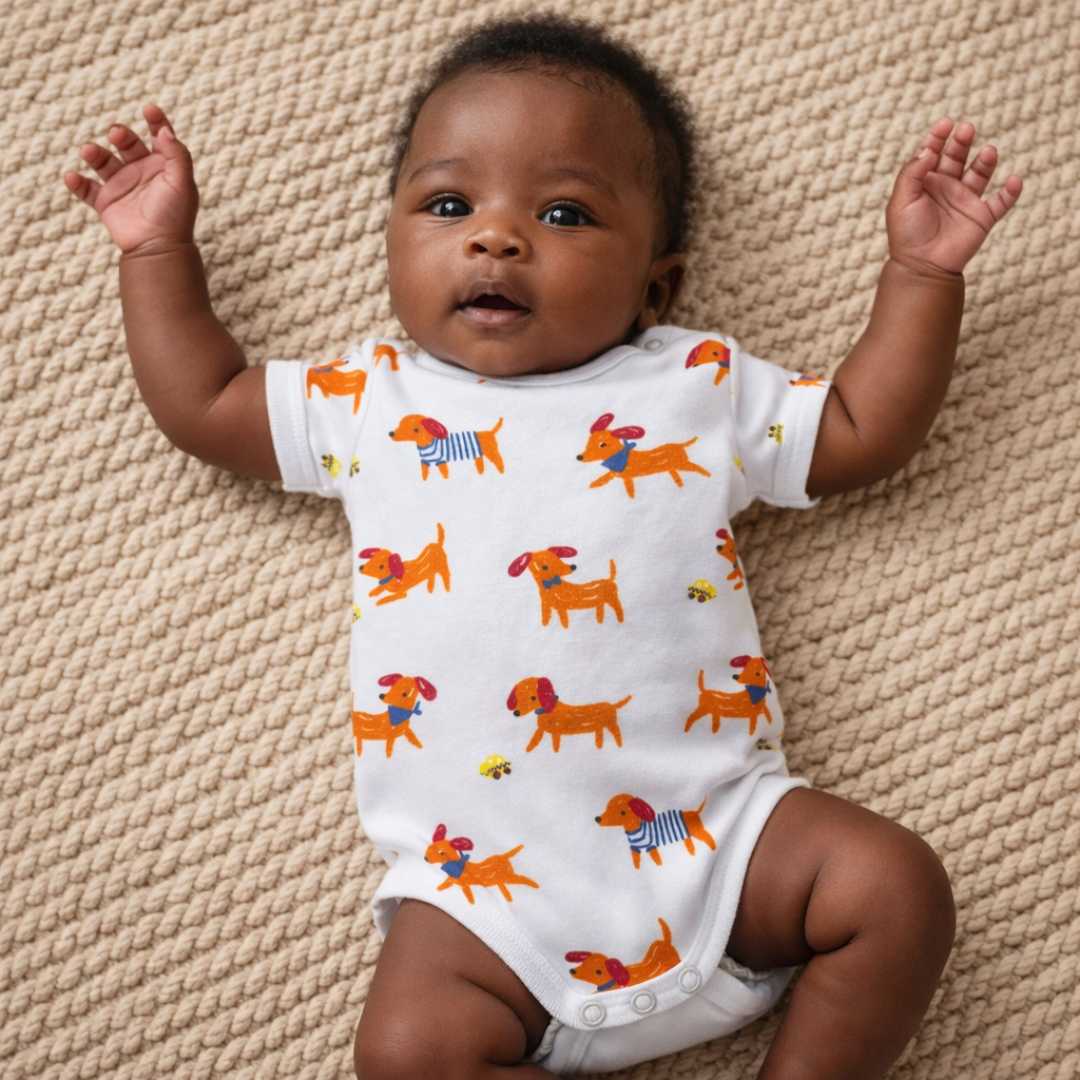 Estella Baby Clothing Organic Sparky Dog Print Dog - Themed Bodysuit